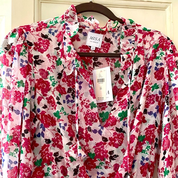 NWT Misa Los Angeles Delilah Floral Mini Dress in Neutral Motif - Picture 6 of 7